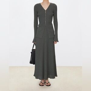 CHICJOC Women Textured Cotton Bamboo Yarn Fish Tail Skirt size 36